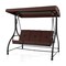 3-Person Outdoor Porch Swing with Adjustable Canopy and Converts to Bed Cushioned Patio Glider